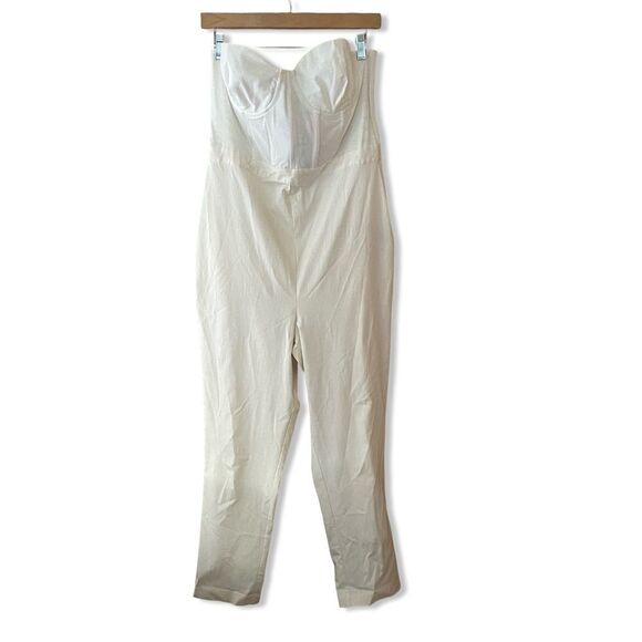 NBD Hastings jumpsuit white corset boned bustier strapless one piece Revolve XL - Picture 5 of 13